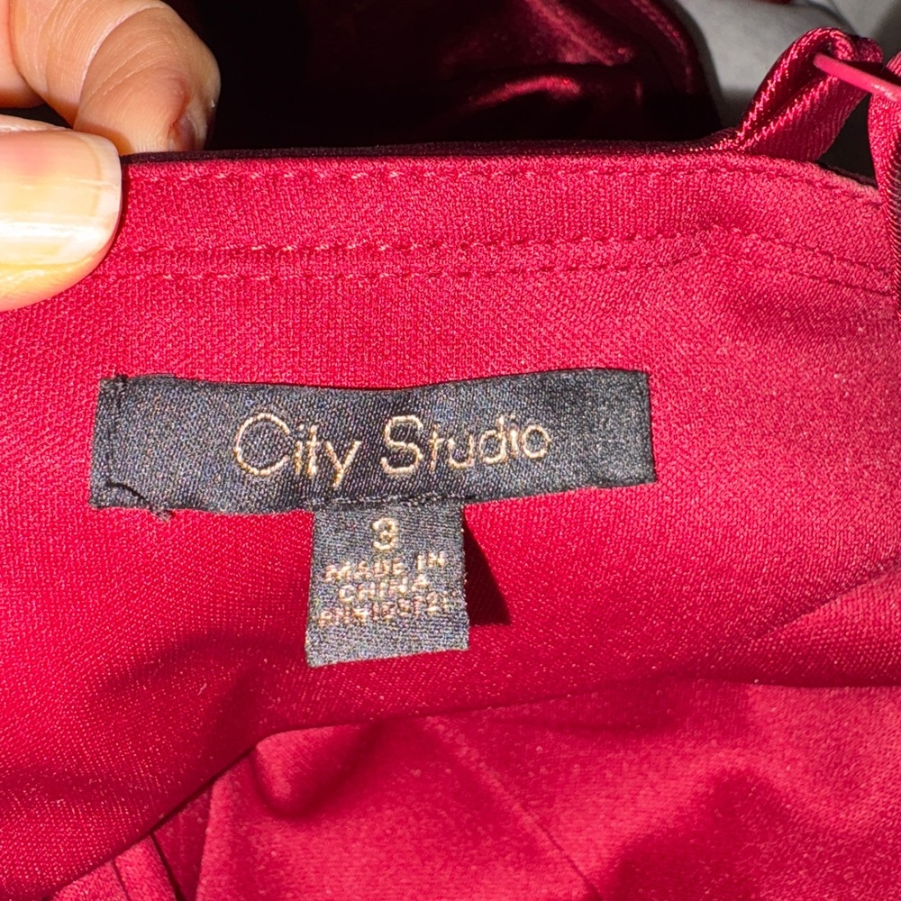 City Studio Burgundy Dress